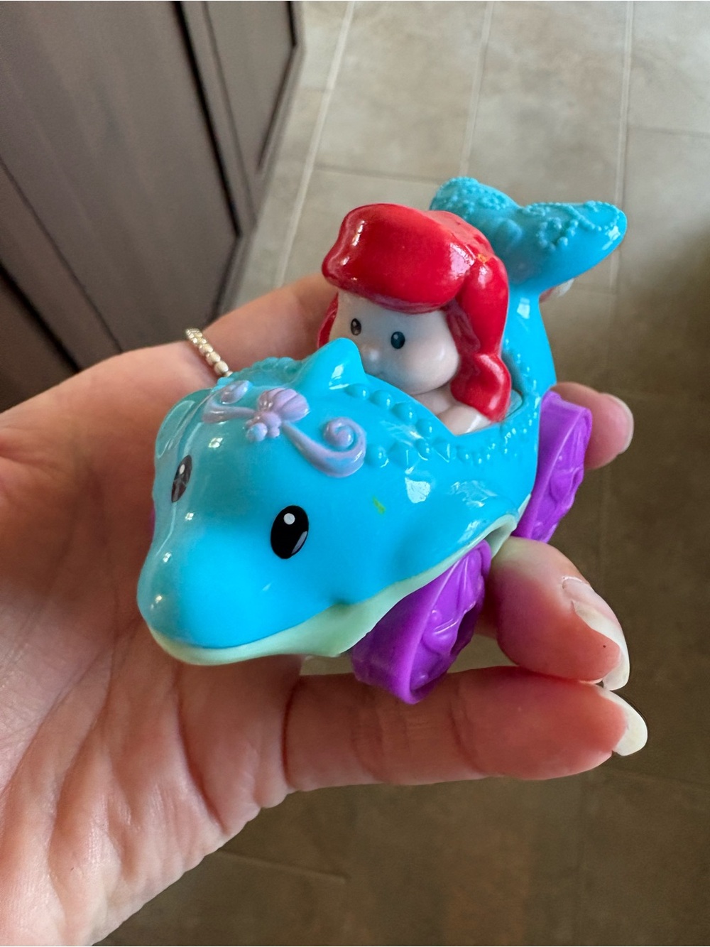 Little People - Disney Princess - Wheelies - Ariel - Mermaid - Dolphin Car Racer